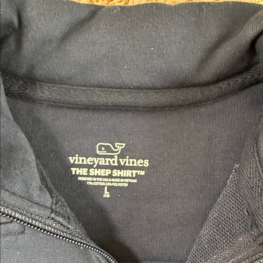 Vineyard Vines youth  Navy Half-Zip Pullover Sweater - size large - Picture 2 of 2
